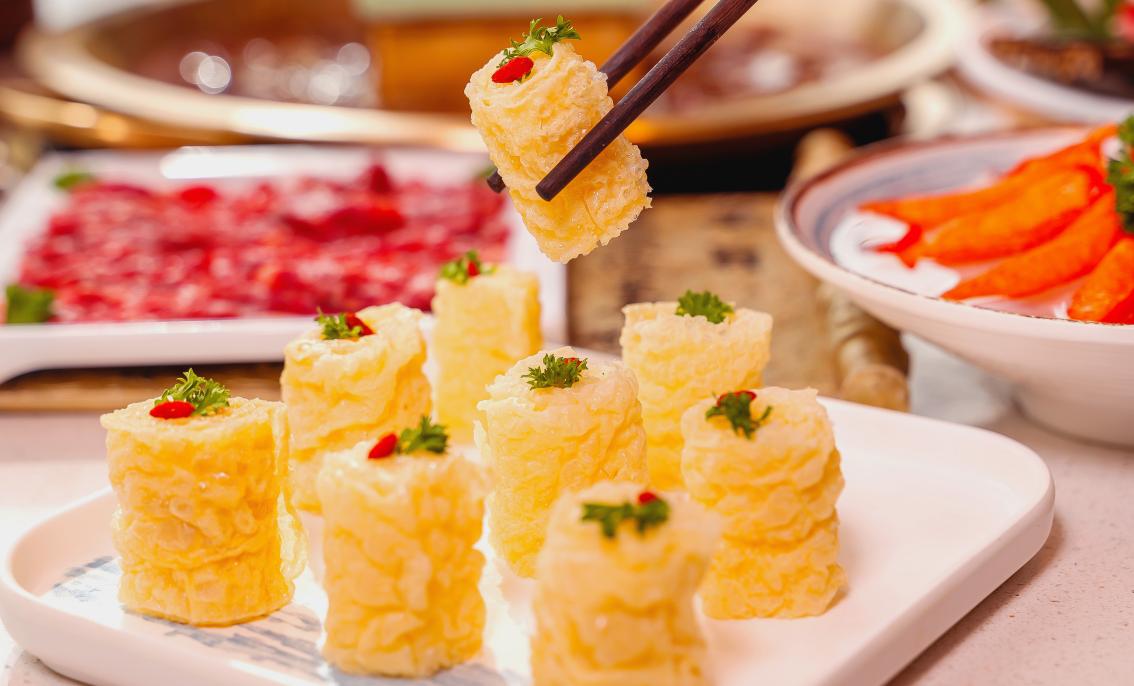 正宗四川火锅店，必备的五道素菜品，第一道就是必备！